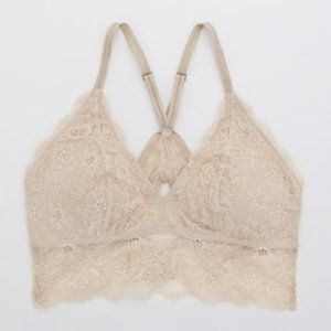 Aerie Nostalgic Lace Racerback Padded Bralette XL